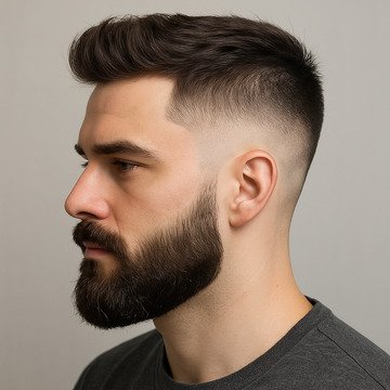 Fade Haircut with Beard