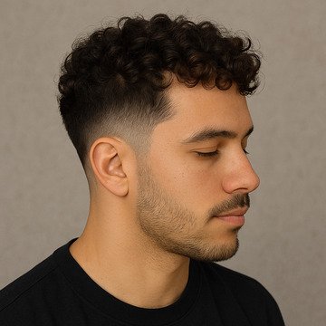 Mid Fade Haircut Curly Hair