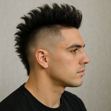 Mohawk Burst Fade Haircut
