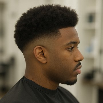Skin Fade with Afro