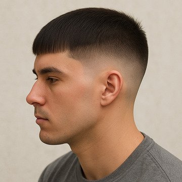 Straight Hair Burst Fade Haircut